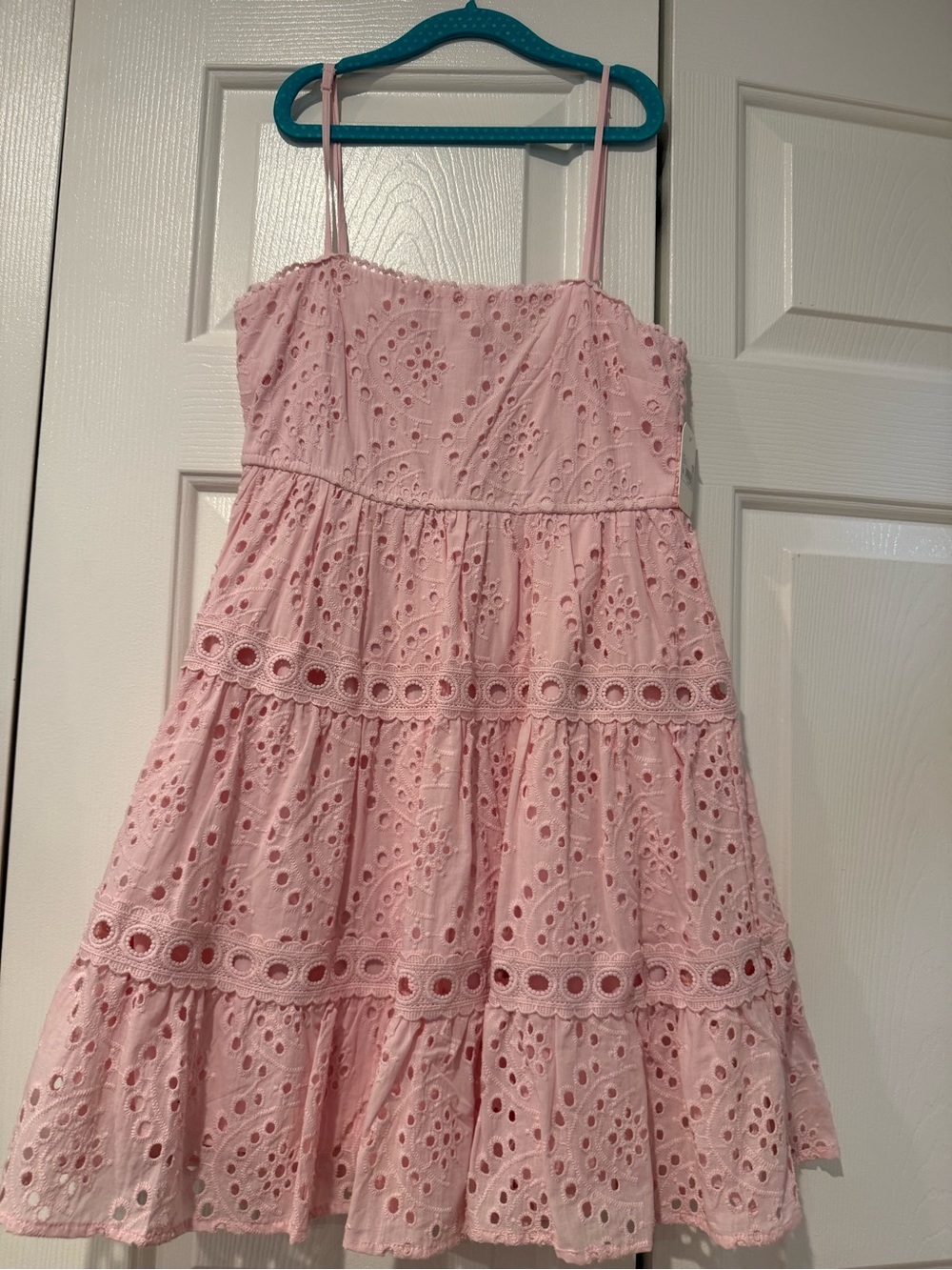 Altered state Pink Eyelet Sundress - Spaghetti Strap Tiered Dress